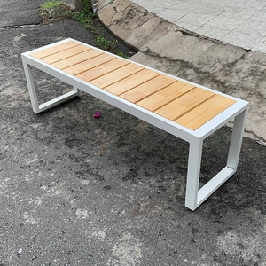 Modern Rubber <b>Wood</b> Patio/Garden <b>Bench</b> 120x40x45cm GA68009 - Product Image 4