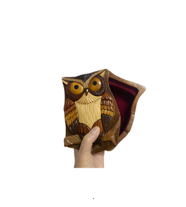 Boîtes de puzzle en bois Intarsia d'usine/Plaques en bois rondes pour cadeau d'affaires de fête à la maison - Product Image 4