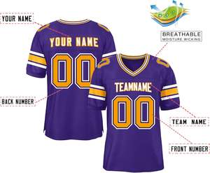 เสื้อกีฬาอเมริกันฟุตบอลระบายอากาศได้ดีผ้าโพลีเอสเตอร์แบบสั้นผ้าแห้งเร็วพิมพ์โลโก้ทีมแบบระเหิดขนาดพิเศษ - Product Image 2