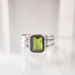 แหวนบุรุษขายส่งแหวนพลอยทัวร์มาลีนสีเขียวธรรมชาติแหวนวันเกิดเดือนตุลาคมเครื่องประดับคริสต์มาสอาหรับแหวนเงินสเตอริง925 - Product Image 5