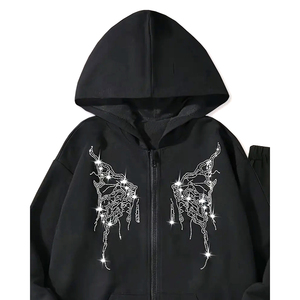 ชุดวอร์มผ้าคอตตอนระบายอากาศได้สำหรับผู้ชายชุดวอร์มผ้าพลอยเทียมสำหรับฤดูหนาวโลโก้ตามสั่ง - Product Image 5