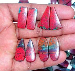 Natural Sonora Sunset Par de piedras preciosas sueltas Precio al por mayor Cabujón natural de alta calidad Piedra preciosa natural para uso Fabricación de joyas - Product Image 1