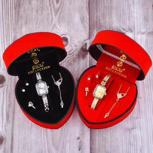 นาฬิกาควอตซ์หรูหราสำหรับผู้หญิงรุ่นใหม่ปี 2020 ชุดของขวัญพร้อมสายสแตนเลส ตัวเรือนทรงสี่เหลี่ยม หนา 5 มม. ของขวัญแต่งงาน ลายการ์ตูน แบบอนาล็อก - Product Image 6