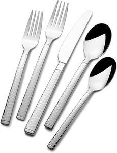 Ensemble de couverts en acier inoxydable, couteau, fourchette, cuillère, manche carré, argenterie, acier miroir, best-seller - Product Image 3