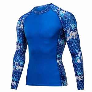 Sublimación de peso pesado Hombres Logotipo personalizado Camisetas de gimnasio de manga larga para adultos BJJ Rash Guard - Product Image 3