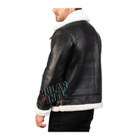 Blouson aviateur en cuir véritable de mouton pour homme, style vintage, coupe-vent, chauffant, hiver, marron