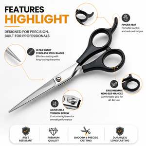Ciseaux de coiffure professionnels de 6,5 pouces en acier inoxydable, ciseaux de barbier légers et ergonomiques, outil de salon - Product Image 3