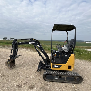 Mini excavadora Johnn Deere 17G, pistas de goma de 9 ", accesorios de cubo de 18", construcción de pulgar hidráulico, maquinaria de movimiento resistente - Product Image 4