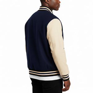 Hot Sell <b>Long</b> Canvas Custom Embroidery Baseball Bomber Varsity Winter <b>Jacket</b> with Front Applique <b>Waterproof</b> - Product Image 2