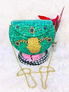 Mosaico cosmético y soporte para teléfono móvil bolso de boda bolso de fiesta elegante señoras caja embrague monedero - Product Image 5