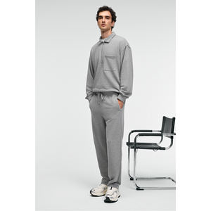 GRIMELANGE CLARENCE Pantalon de survêtement pour homme 100% coton avec cordon de serrage, taille élastiquée, poche arrière et étiquette décorative - Product Image 4
