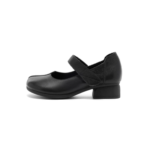 <span class=keywords><strong>Eleganti</strong></span> <span class=keywords><strong>Scarpe</strong></span> Casual da Donna in Vera Pelle Nera Stile Mary Jane con Tacco Basso, Suola Morbida e Traspirante, Comode per l'Uso Quotidiano - Product Image 4