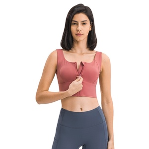 Cómodo sujetador trasero de belleza antiflacidez, camiseta sin mangas deportiva de copa fija ligera con logotipo frontal de talla grande sin costuras - Product Image 3