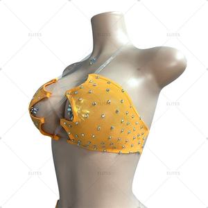 Trajes de club de baile para mujer, monos brillantes de una pieza, ropa de club nocturno metálica brillante para mujeres de fiesta - Product Image 3