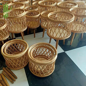 Modern Natural Rattan Cane Indoor Plant Stand for Flower Pots New Model 2026 Made by VgreenArt from Vietnam - Product Image 5