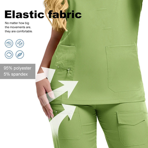 Conjuntos de uniformes médicos de enfermería con estilo para mujeres y hombres, nuevo diseño, tela de Jersey, ropa médica cómoda - Product Image 6