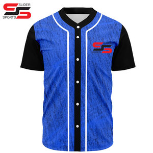 Chemise de sport à manches courtes imprimée personnalisée chemise de sport à boutons maillot de baseball au prix de gros bon marché - Product Image 1