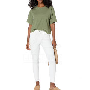 Ensemble de haut court pour femme tendance et écologique pour l'été, col rond, manches courtes, séchage rapide et respirant - Product Image 3