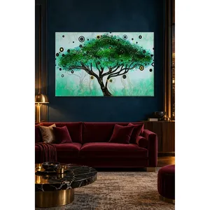 Impression sur toile à motif de points d'arbre magique vert Fida - Product Image 2