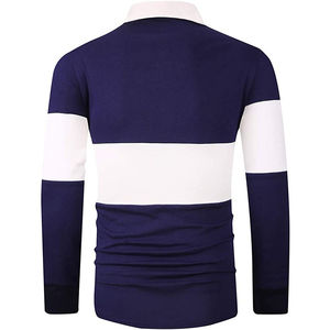 Chemises personnalisées en tricot solide pour hommes, impression, broderie, polyester/coton, logo OEM, séchage rapide, manches longues - Product Image 2