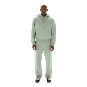 Sweat à capuche oversize à double couche, vert mousse, oversize et court, double couche, 320 g/m² par couche, 70 % coton, 30 % polyester - Product Image 2