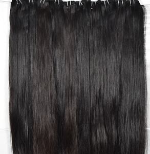 100% Natural Virgin Indian Natural <b>color</b> black women dep wave Machine Double Weft Raw Cuticle Aligned Human <b>Hair</b> <b>Extensions</b> - Product Image 4