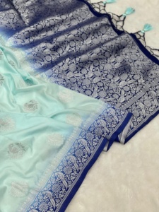 Sarees de mariage pakistanais indien Sarees en soie pure indienne du sud Kanchipuram Handloom tissage Saree en soie - Product Image 6