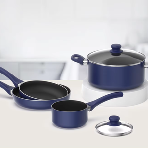 Juego de utensilios de cocina de aluminio prensado: cacerola de 16cm, olla de 24cm, sartén de 20/24cm, 2,4mm de espesor, revestimiento antiadherente, Fondo de inducción - Product Image 1