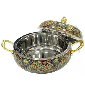 Best Quality Stainless Steel <b>Table</b> <b>Top</b> Casserole Dish Deluxe Quality Hand-Printed Metal Serving Pot at Excellent Price - Product Image 4