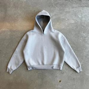 Wholesale Luxury Custom Hoodie Manufactur Baggy Heavyweight Men Oversized Heavy Cotton 100% 500gsm French Terry Hoodie No <b>String</b> - Product Image 2