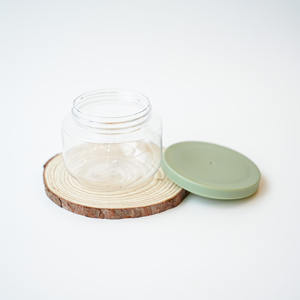 Lujoso tarro transparente para mascotas con tapa verde para cosméticos para uso al por mayor de loción facial champú Greenery Touch - Product Image 3