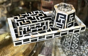 Portavelas de madera ecológico de nácar para meditación, relajación y decoración del hogar - Product Image 2