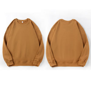 ODM coton blanc col rond plaine sweats matériaux originaux pull hommes sueur porter broderie O cou bon sweat - Product Image 2