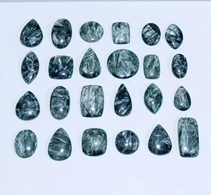 พลอยเซราฟินิตธรรมชาติขัดเงา รูปทรงคาโบชอง สำหรับทำเครื่องประดับ คุณภาพสูง รูปทรงหลากหลาย - Product Image 4