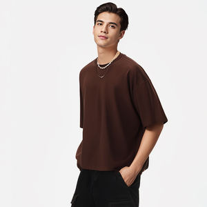 High Quality Custom Cotton Blank Tshirt Drop Shoulder <b>Cropped</b> Length Box Fit Oversize Boxy T-shirt for <b>men</b> DDP Shipping - Product Image 4