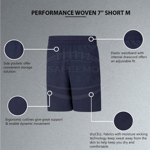 Pantalones Cortos Deportivos para Hombre, Estilo Casual, Tejido de Algodón/Poliéster, Secado Rápido, Ajuste Atlético de Alto Rendimiento, con Cordón - Product Image 5