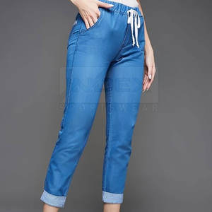 Pakistan fabricant meilleure qualité Style décontracté femmes taille moyenne jean pantalon respirant Premium hiver bas quantité minimale de commande uni teint 100% - Product Image 4