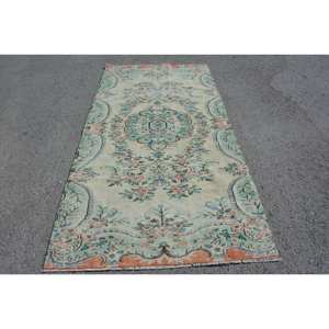 พรมสไตล์ตุรกีโบราณสีส้มสีเขียว8.2ft x ขนสัตว์ดีไซน์เย็บปะติดปะต่อกันทำจากยางวัสดุวิสคอสสำหรับใช้ชีวิต - Product Image 1