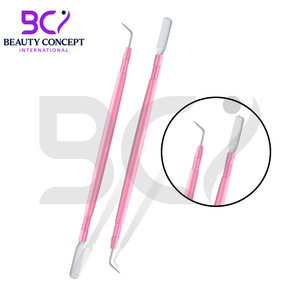 Couleur rose meilleur fournisseur taux de gros nouveau Style pointe de forme incurvée de qualité fine avec peigne arrière séparateur outils de levage de cils - Product Image 5
