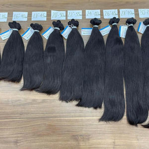Prix de gros Extensions de cheveux humains bruts vietnamiens à cuticule alignée Couleur noire naturelle avec texture ondulée - Product Image 2