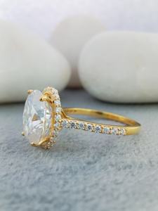 Anillo de Compromiso y Boda de Plata de Ley 925 con Diamante Moissanita de 3 Quilates, Conjunto de Joyería Fina Certificada por GIA para Regalo de Aniversario - Product Image 2