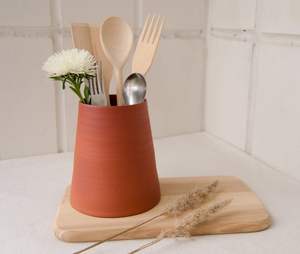 Porte-ustensiles en céramique de qualité supérieure pour plan de travail de cuisine, porte-cuillères résistant à la chaleur, pot de rangement pour couverts en céramique moderne - Product Image 4