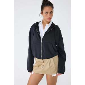 Sweat-shirt court zippé doux au toucher - Product Image 1