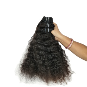 100% cutícula Virgen sin procesar Remy indio y peruano extensiones de cabello humano doble dibujado rizado Natural suelto estilos de onda profunda - Product Image 1