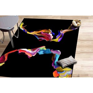 Alfombra de Chenilla con Silueta Abstracta: Decoración Moderna para el Hogar, Alfombra Suave No Tejida - Product Image 4