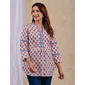 Blusa Elegante Blanca de Algodón Butti para Mujer con Estampado Floral, Logotipo Bordado, Botones Frontales y Decoración de Encaje - Disponible en Talla XL - Product Image 5