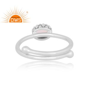 แหวนพลอยมูนสโตนสีรุ้งประดับอัญมณีปรับขนาดได้ทำจากเงินสเตอร์ลิงธรรมชาติเป็นของขวัญสำหรับผู้หญิง - Product Image 4