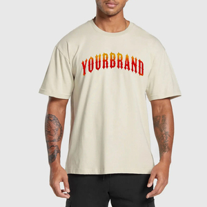 Camiseta de microfibra de gran tamaño Boxy Fit para hombre de alta calidad, tela tejida con estampado de cuello redondo Digital, patrón de Venta caliente - Product Image 1