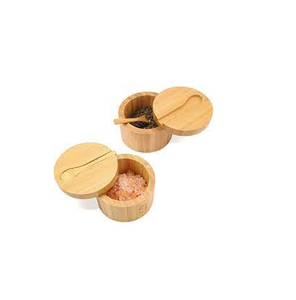 Cuencos de sal de madera para el hogar Cuenco de madera ecológico con cuchara Para artesanía natural de tamaño personalizado - Product Image 2