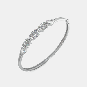 Diamond <b>Bangle</b> Engagement <b>Bracelet</b> in <b>Silver</b> 3.00ct Moissanite Diamonds for Gift Made of 925 Sterling <b>Silver</b> - Product Image 4